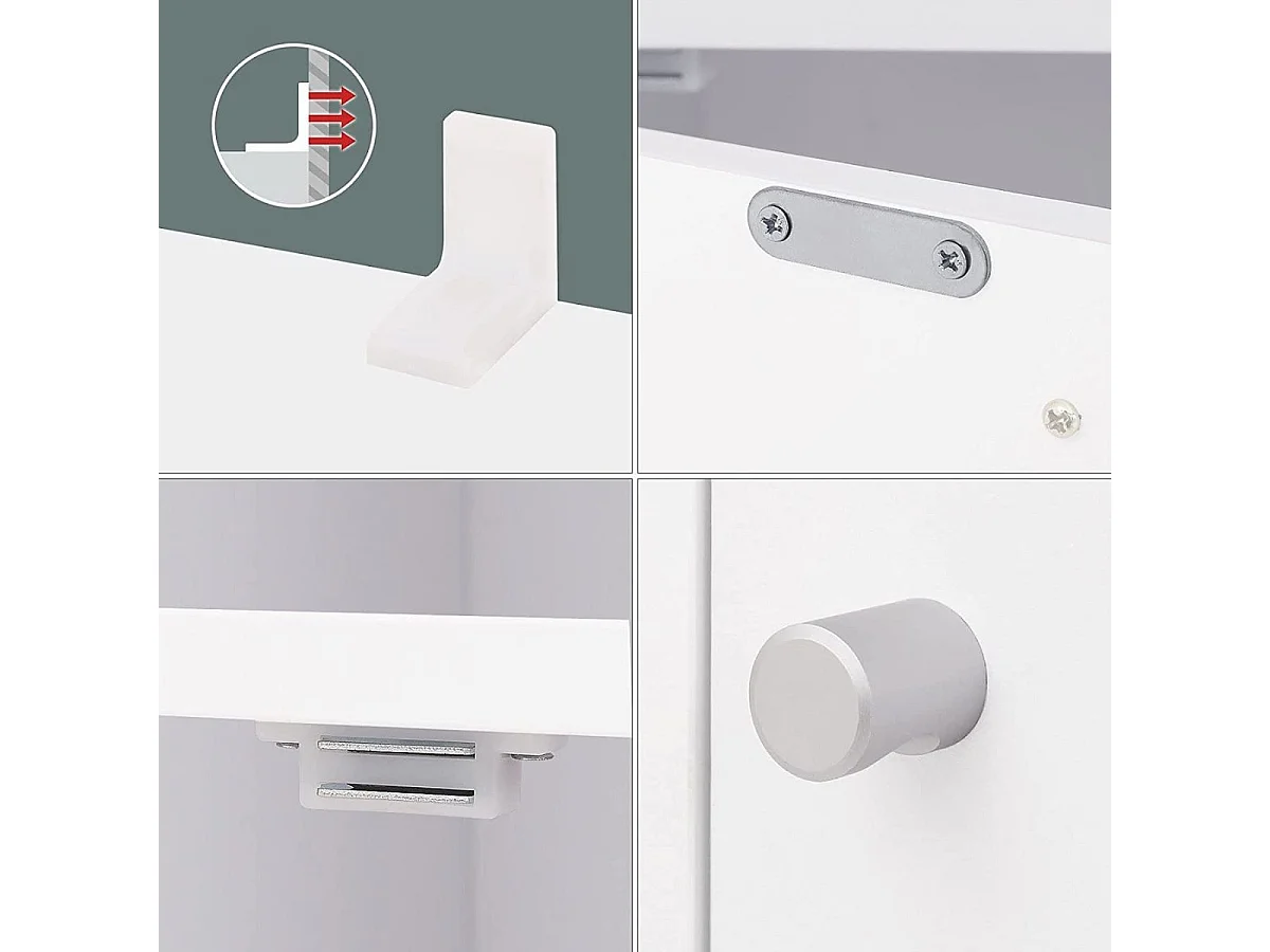 Móvel de Armazenamento Branco 9 Compartimentos com 3 Portas - L97,5 cm