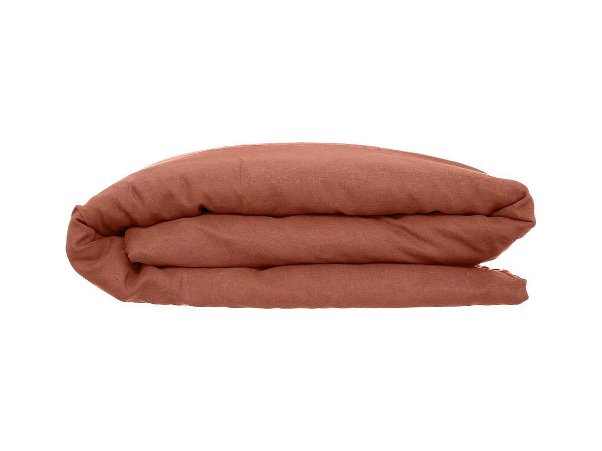 Housse de Couette Lin "Adorable" 260x240cm Terracotta