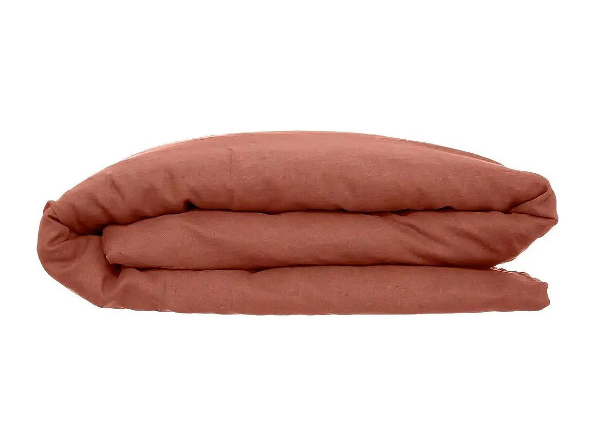 Housse de Couette Lin "Adorable" 260x240cm Terracotta