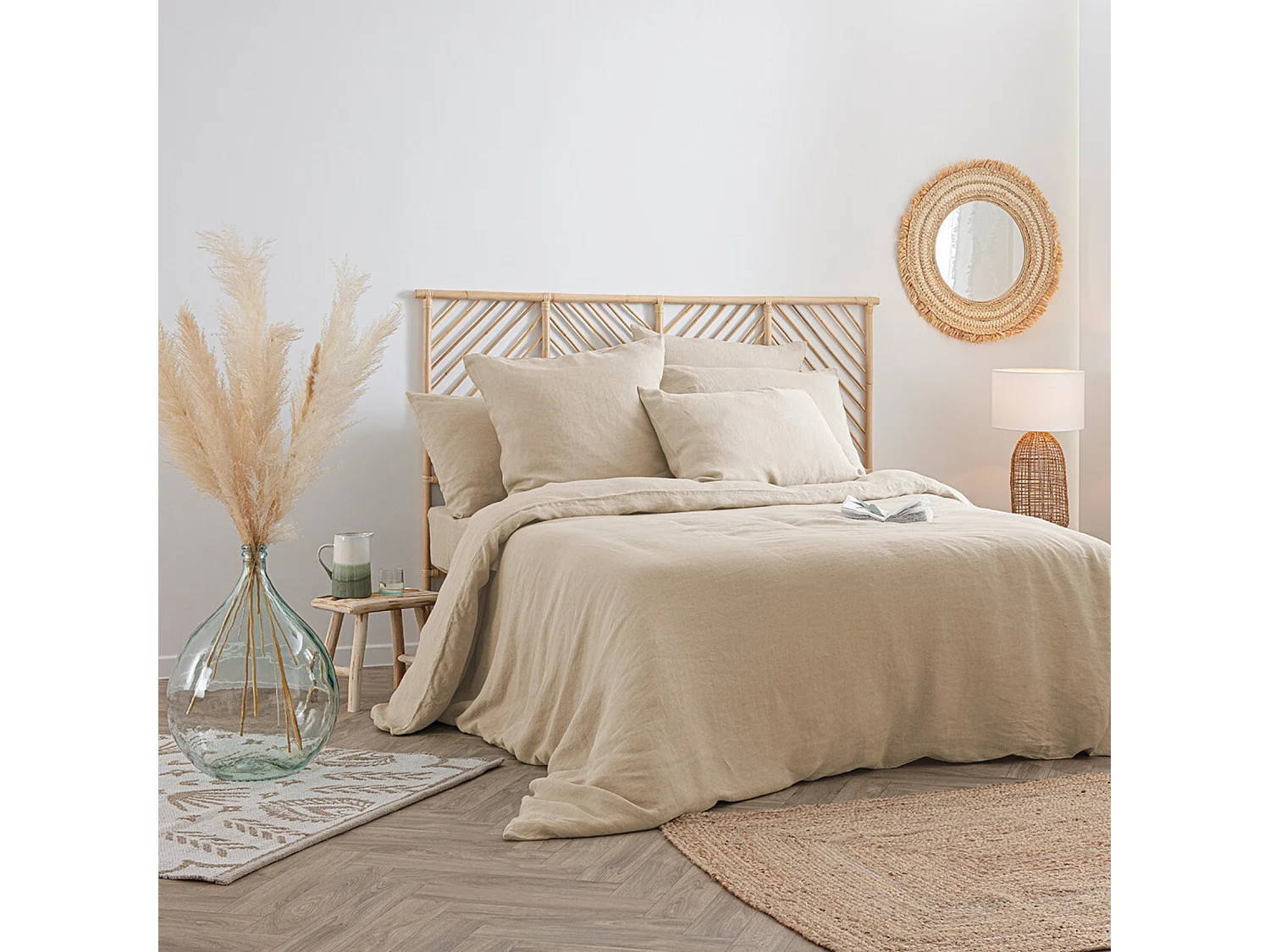 Housse de Couette Lin "Adorable" 260x240cm Beige Lin
