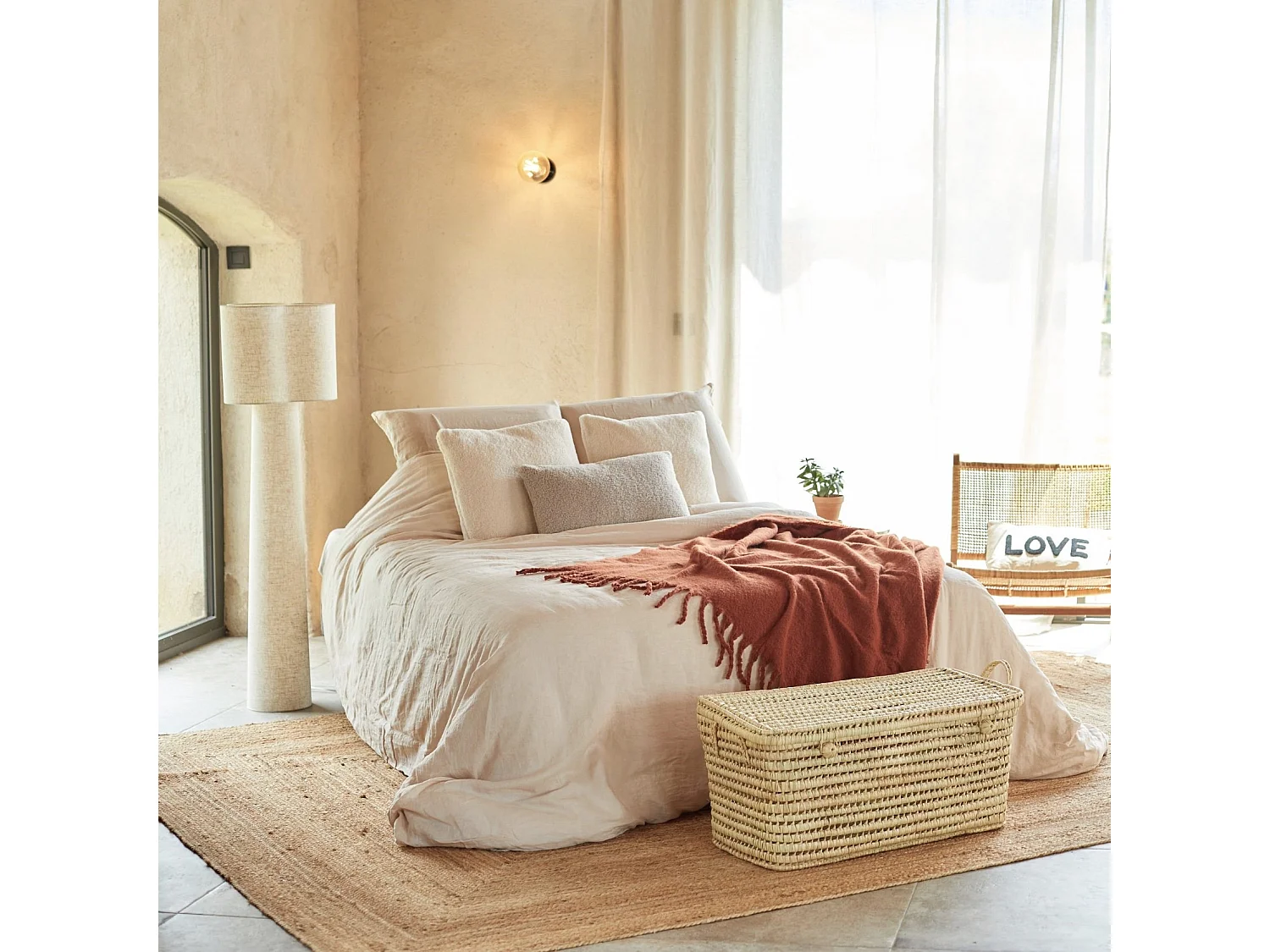 Housse de Couette Lin "Adorable" 260x240cm Beige Lin