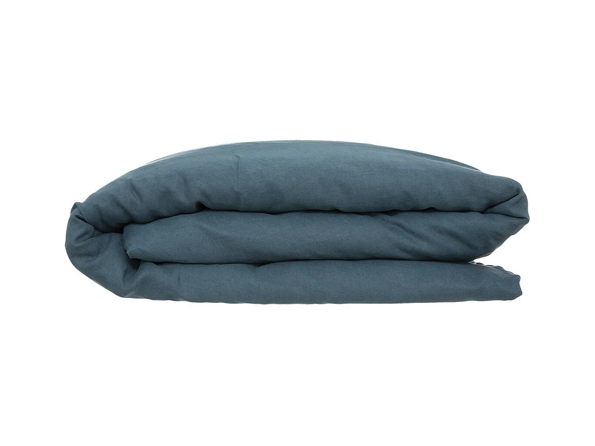 Housse de Couette Lin "Adorable" 260x240cm Bleu Canard