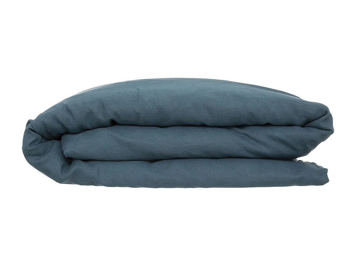 Housse de Couette Lin "Adorable" 260x240cm Bleu Canard