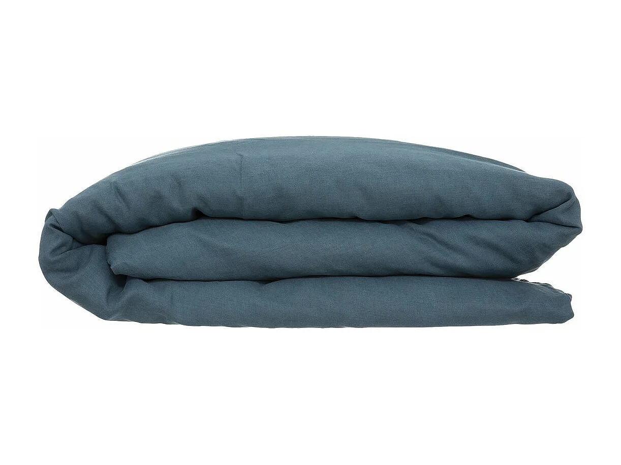 Housse de Couette Lin "Adorable" 240x220cm Bleu Canard