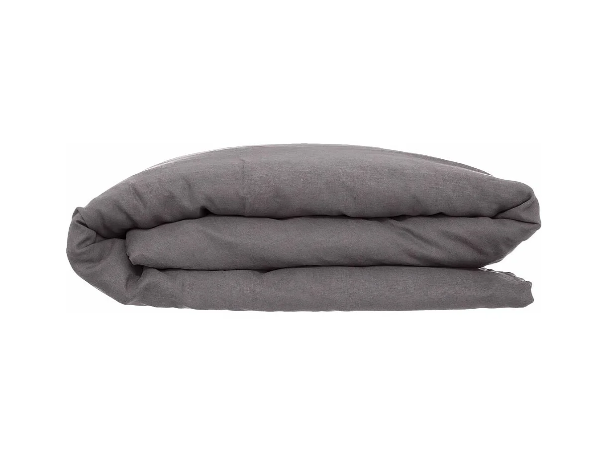 Housse de Couette Lin "Adorable" 260x240cm Gris Ardoise