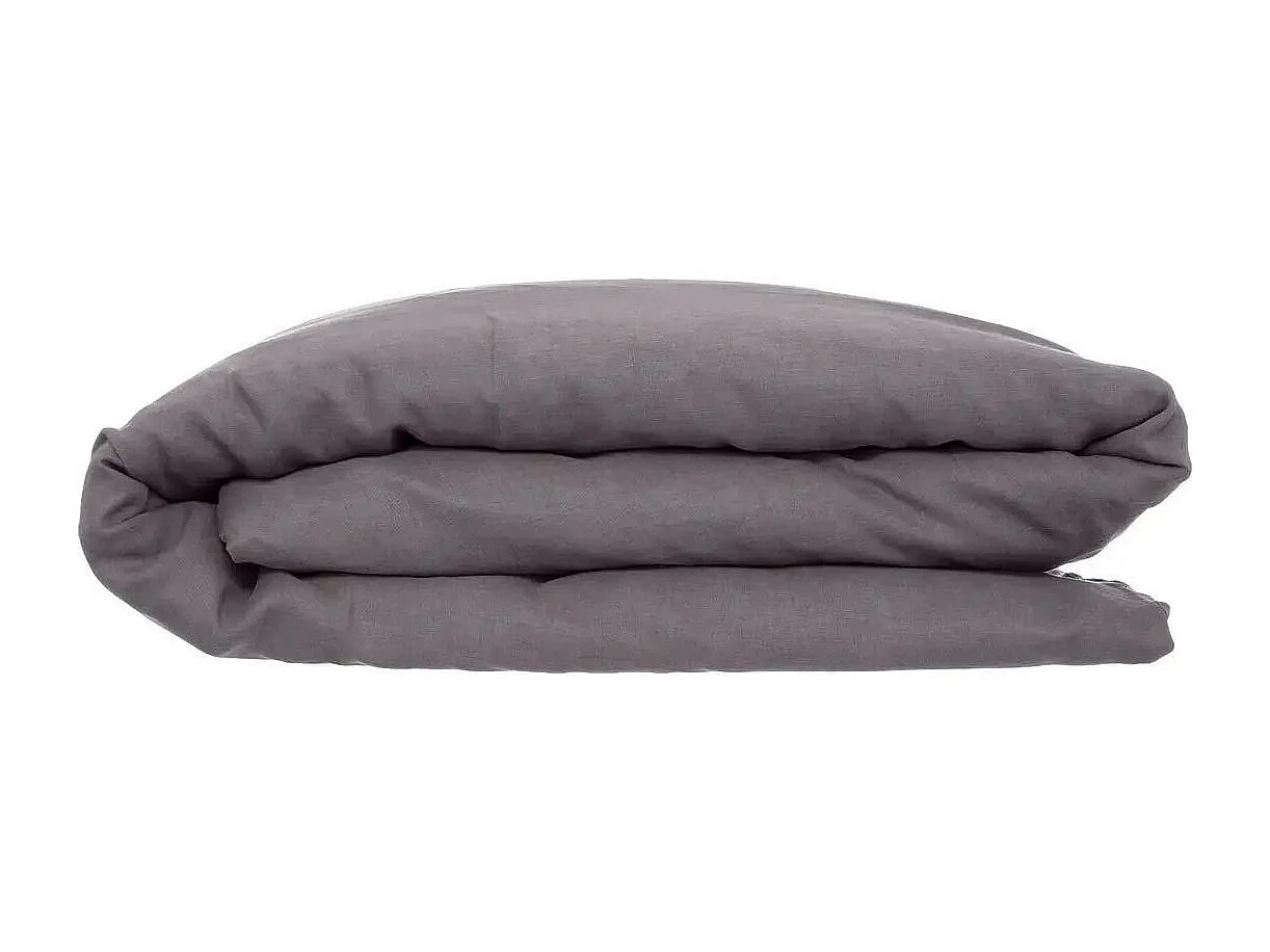 Housse de Couette Lin "Adorable" 260x240cm Gris Ardoise