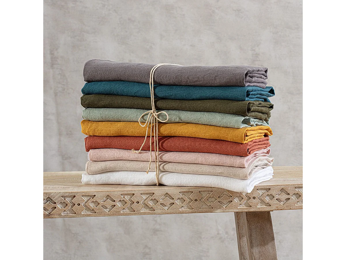 Housse de Couette Lin "Adorable" 260x240cm Gris Ardoise