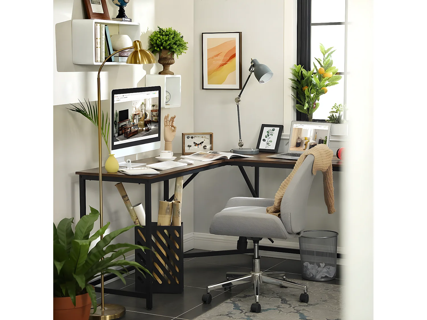 Hoekbureau in Industriële Stijl - L149 x P149 cm