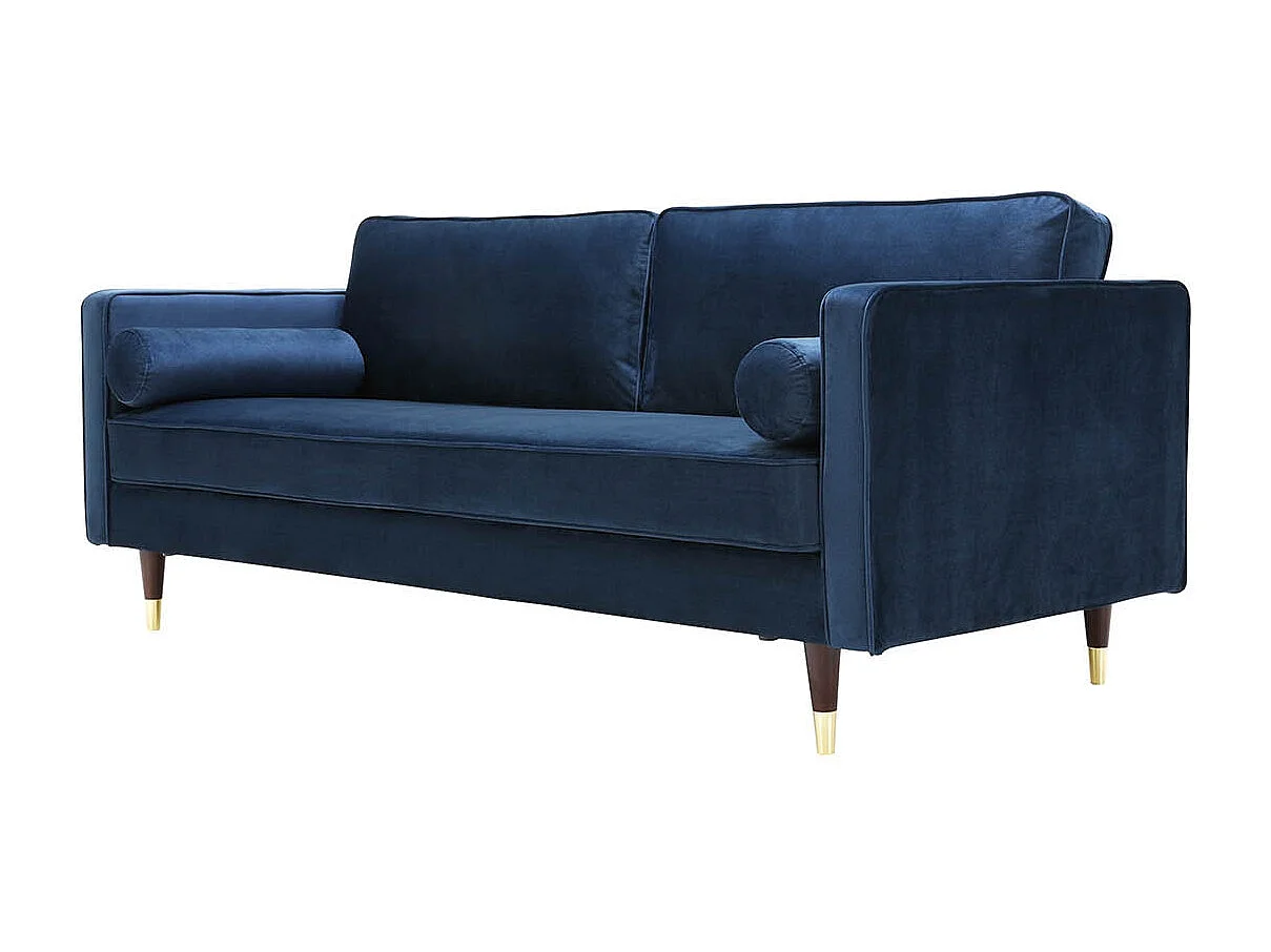 Canapé 3 places en velours bleu NALHA