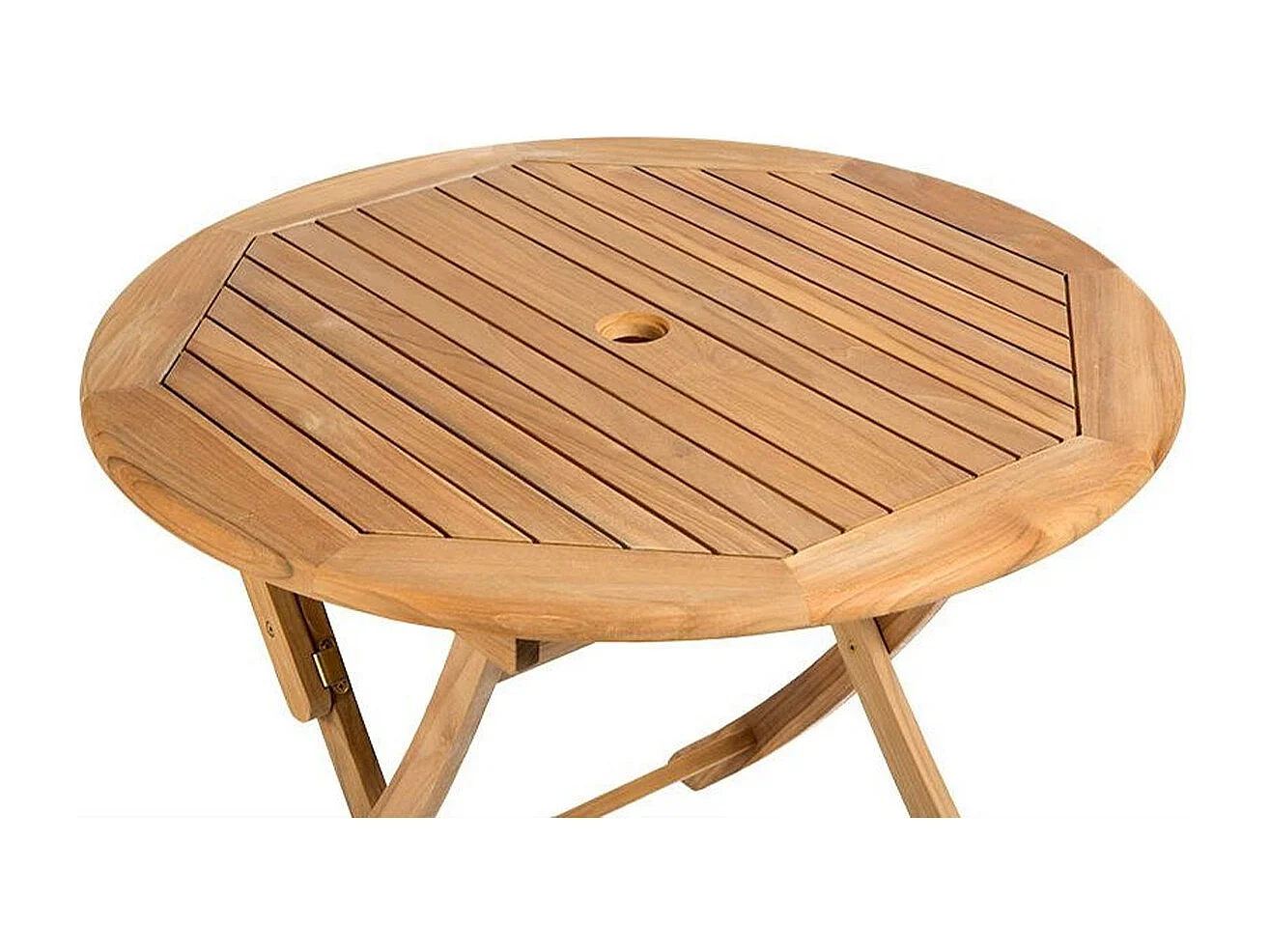 Opklapbare ronde teakhouten tuin tafel in bruin 80cm - MEJIA
