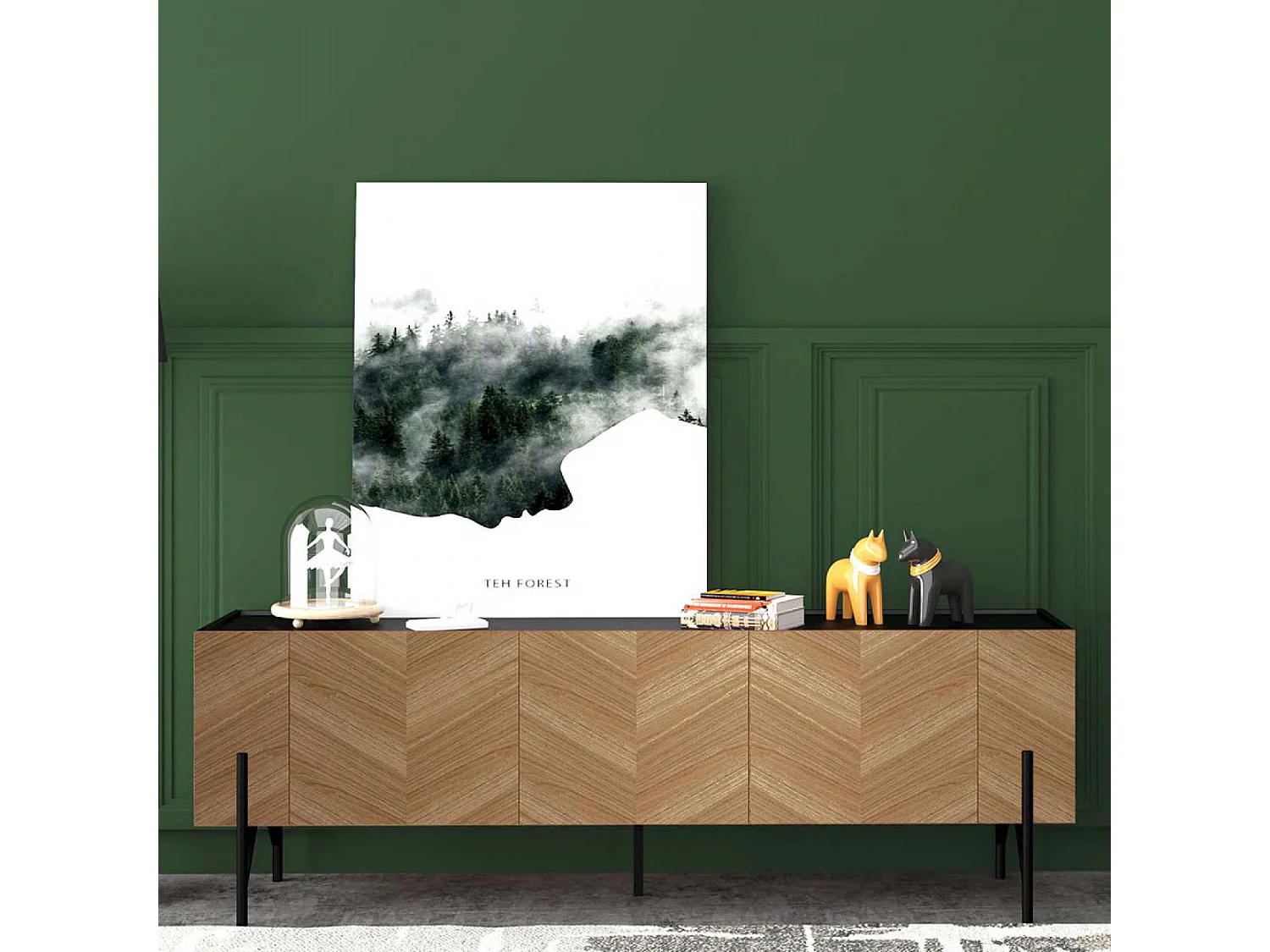 Meuble TV vintage avec placard SEQUOIA