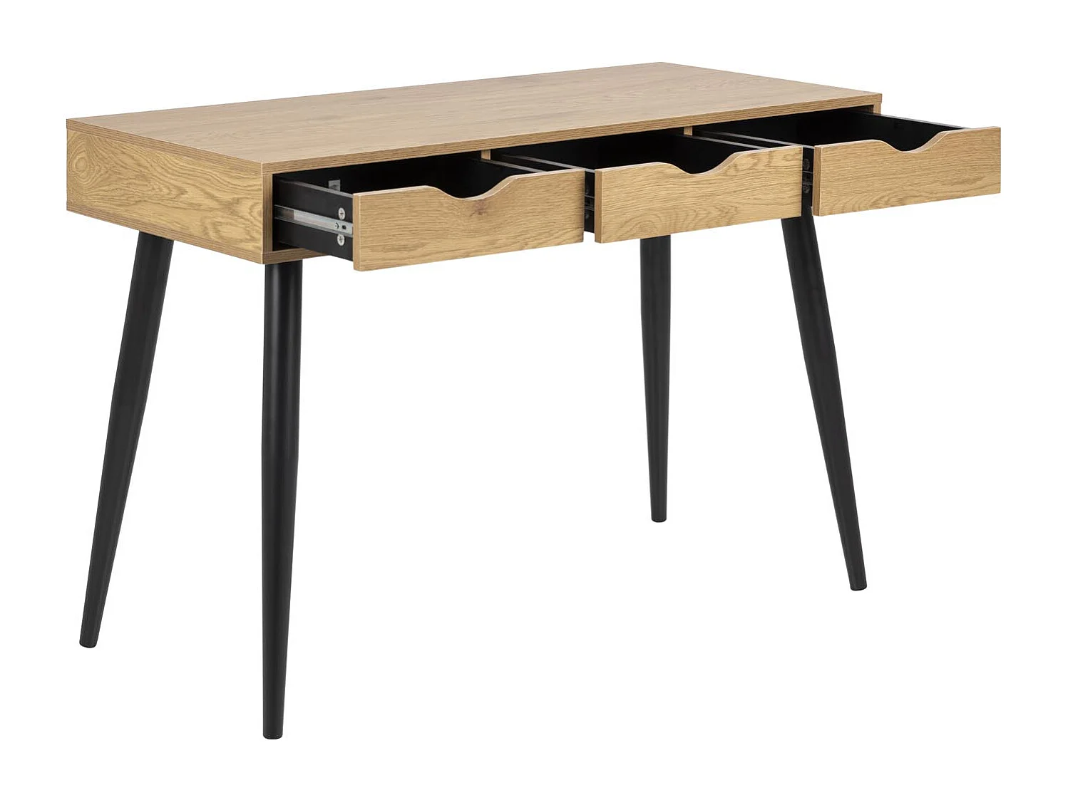 Bureau scandinave avec tiroirs noir SEVEY