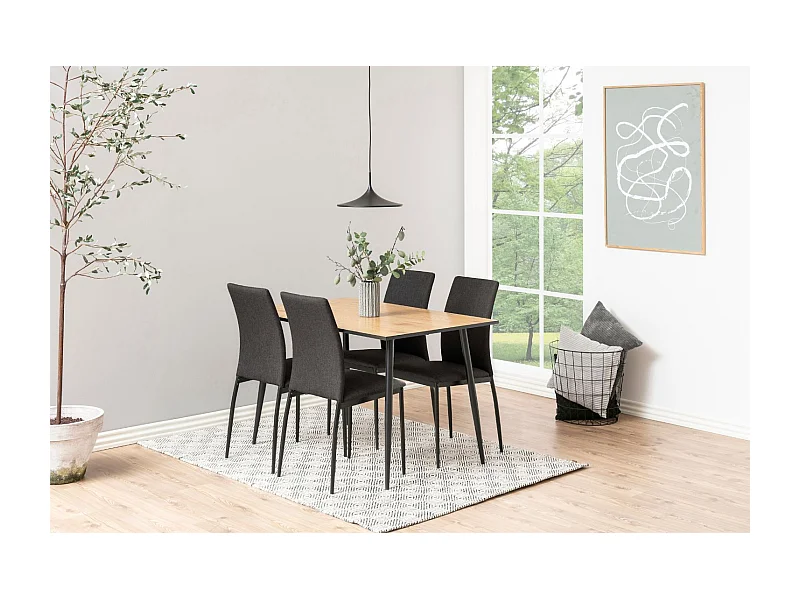 Esstisch 4 Personen Holz und Schwarz 120cm MIRA