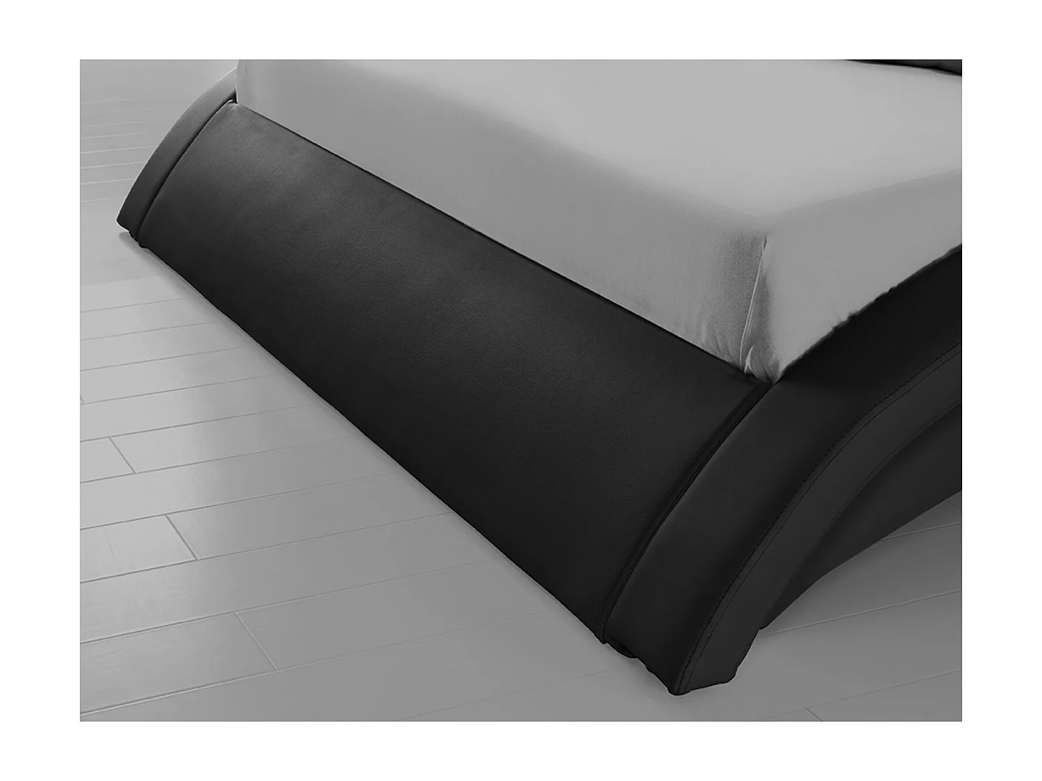 Lit avec led 160 x 200 cm en PU noir PADDINGTON