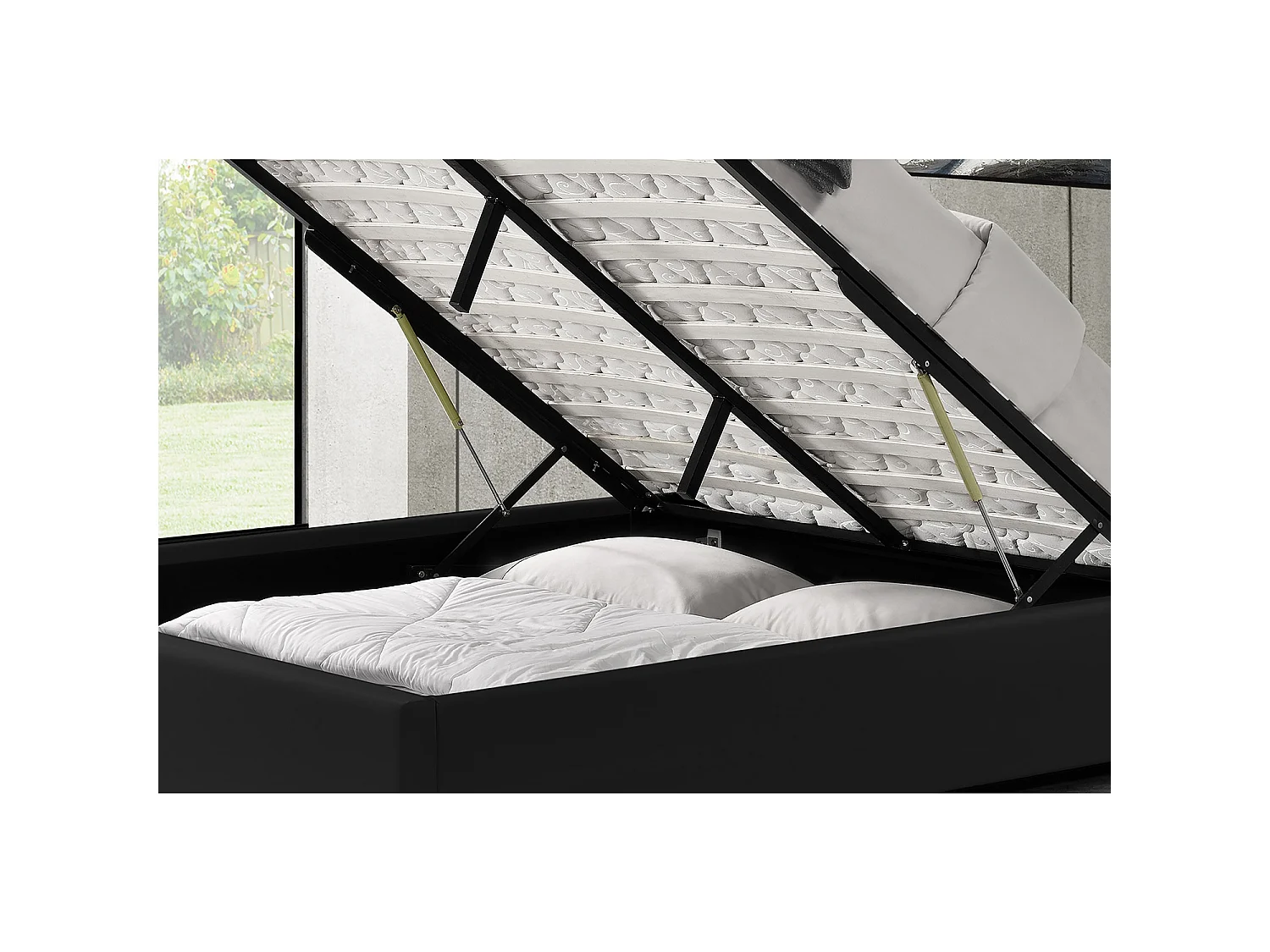 Lit coffre 140 x 190 cm noir KENNINGTON