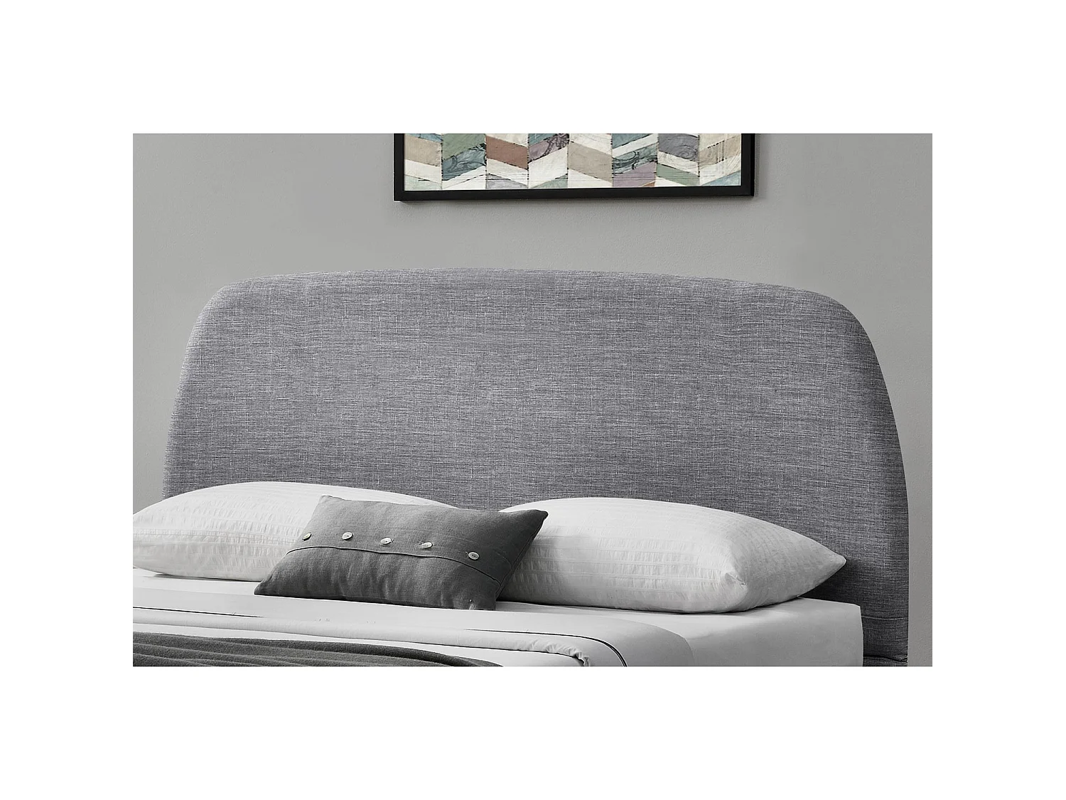 Lit 140 x 190 cm en tissu gris clair SANDVIK