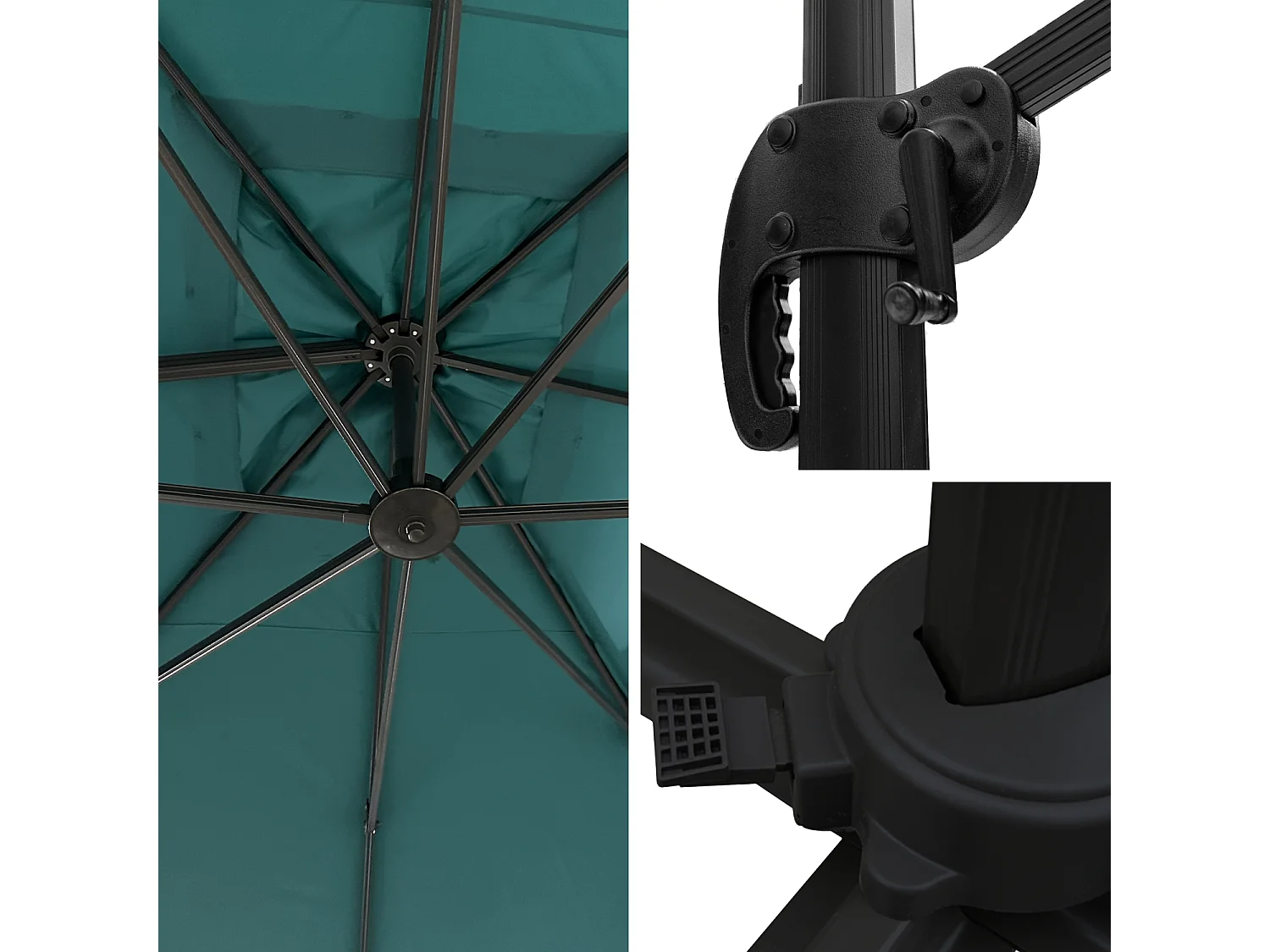 Frei stehender Sonnenschirm MOLOKAI rechteckig 3x4m blau + Hülle