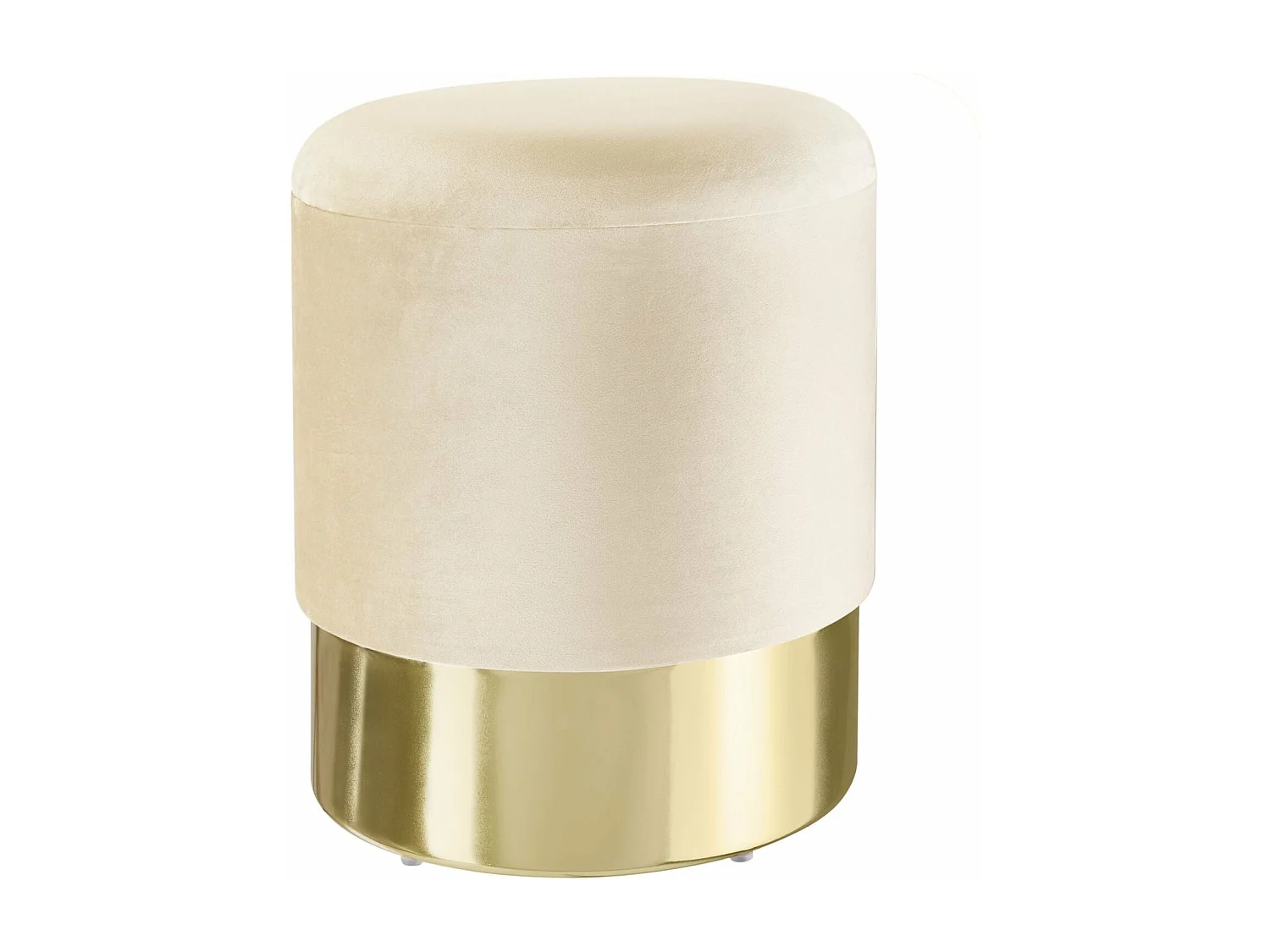 Taburete otomano con caja de almacenamiento aspecto terciopelo 36 cm beige 08_0000300