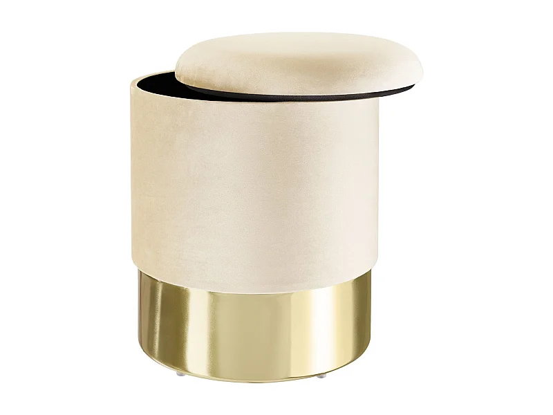 Tabouret siège pouf avec beige 36 x 36 x 44.5 cm 08_0000300