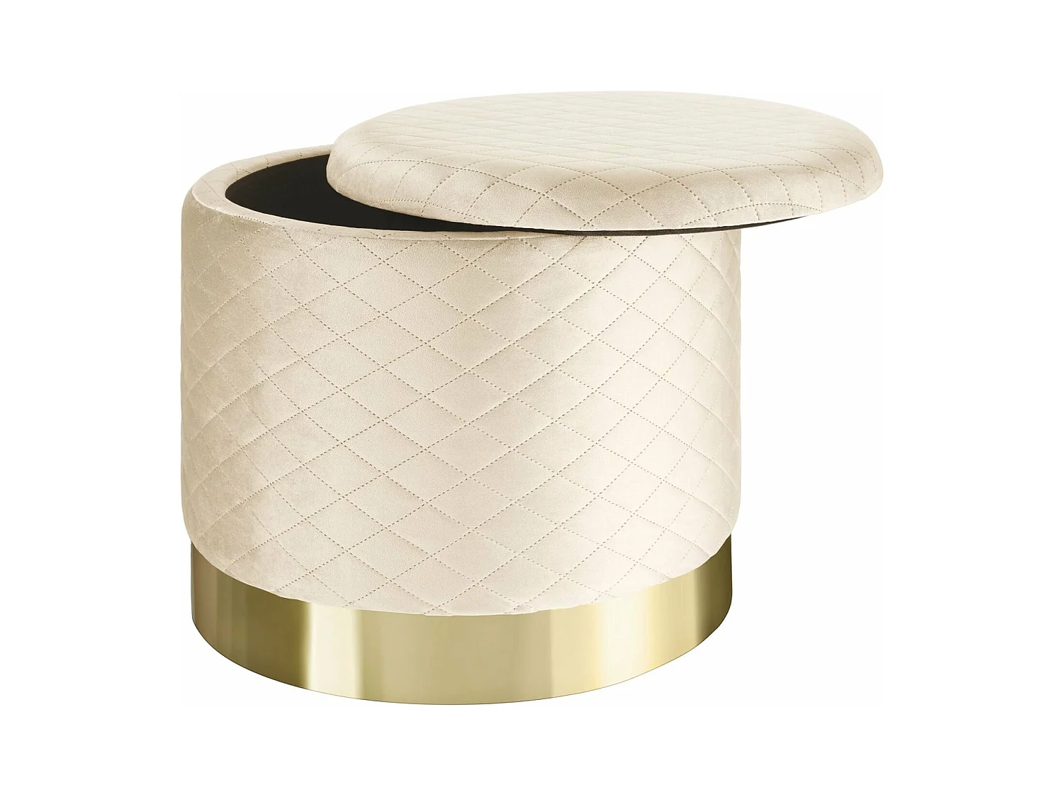 Pouf tabouret siège coffre beige 51 x 51 x 44.5 cm 08_0000576