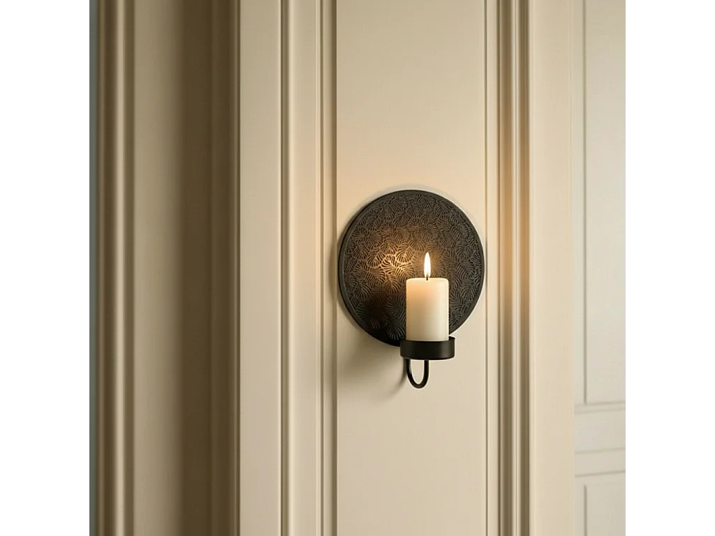 Porte-Bougie Mural Samba Grand Format - Blanc