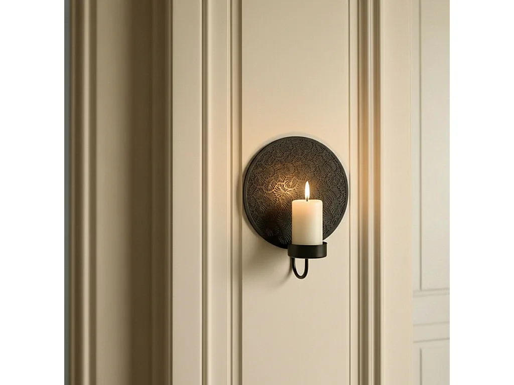 Porte-Bougie Mural Samba Grand Format - Noir