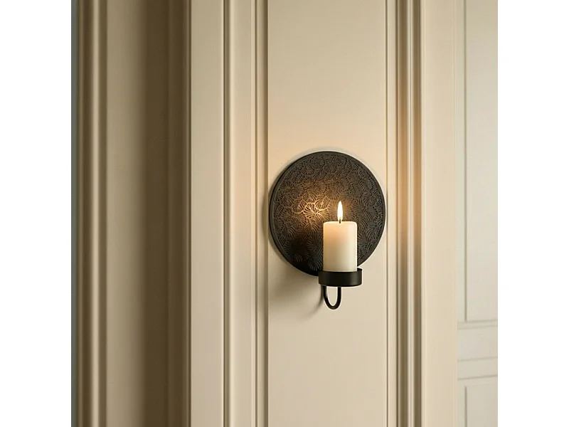 Porte-Bougie Mural Samba Grand Format - Noir