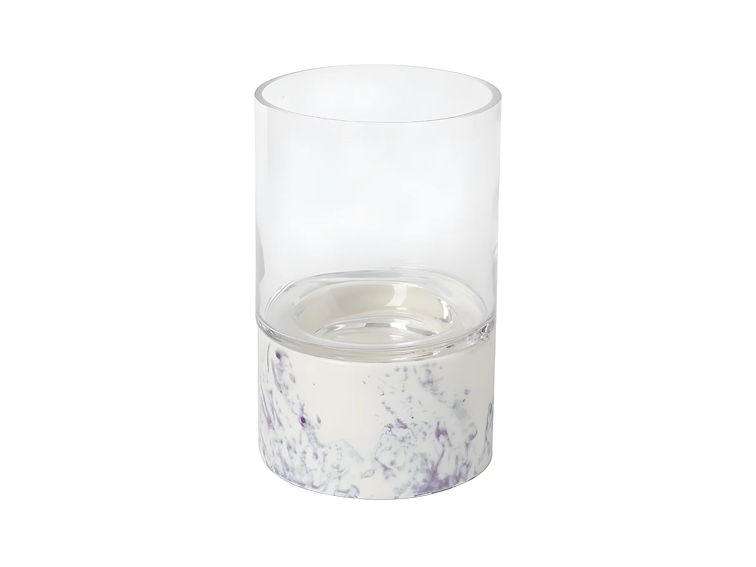 Porte-Bougie en Effet Marbre Grand Format - Blanc