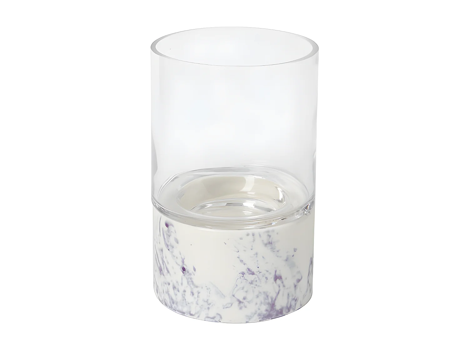 Porte-Bougie en Effet Marbre Grand Format - Blanc