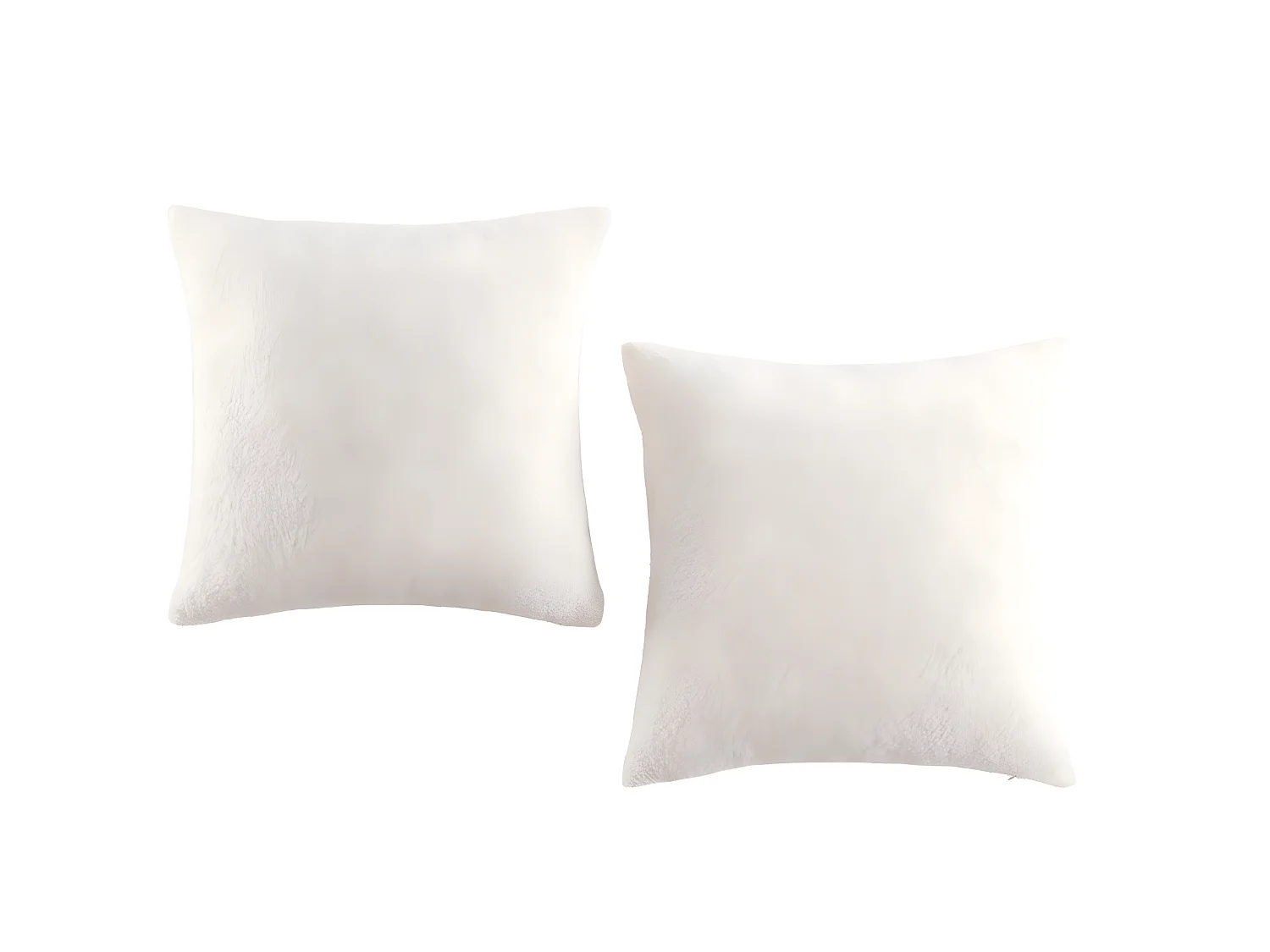 Lot de 2 coussins  en bouclette blanc cassé 45x45cm