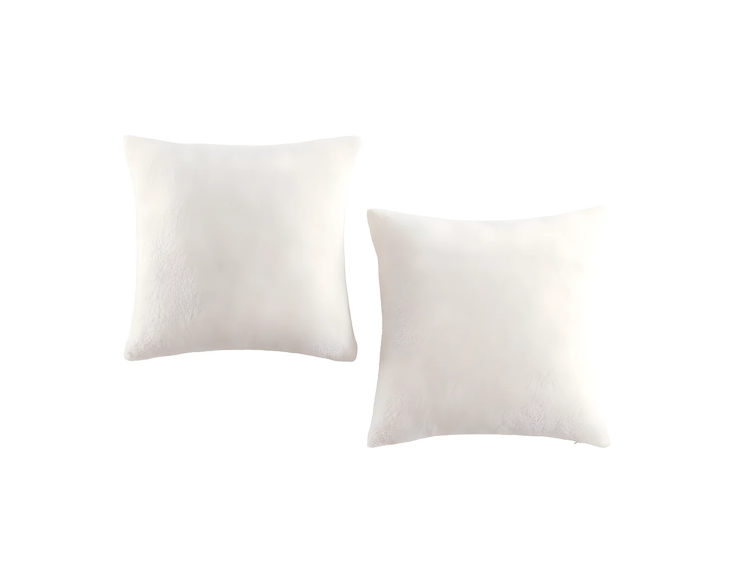 Lot de 2 coussins  en bouclette blanc cassé 45x45cm