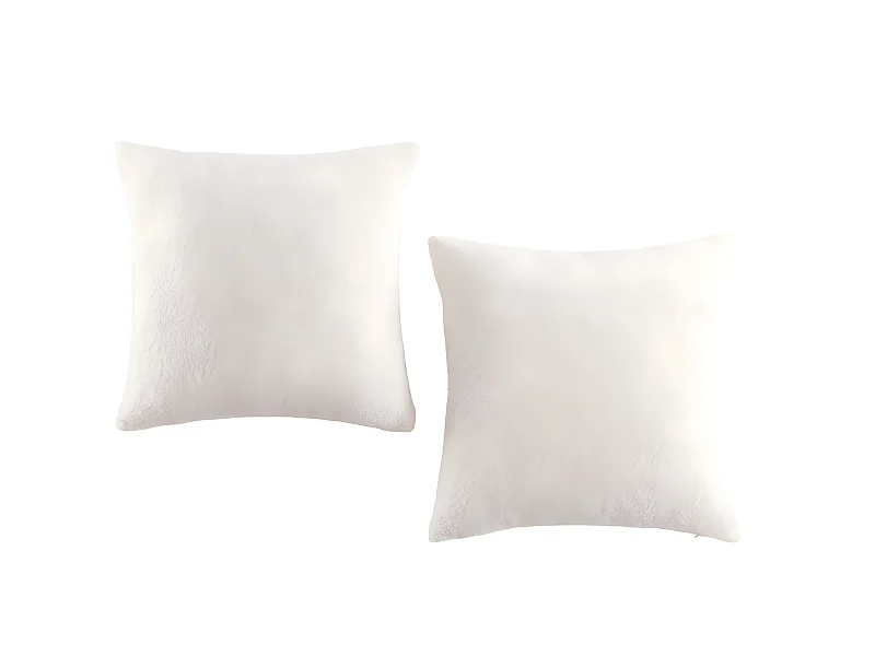 Lot de 2 coussins  en bouclette blanc cassé 45x45cm