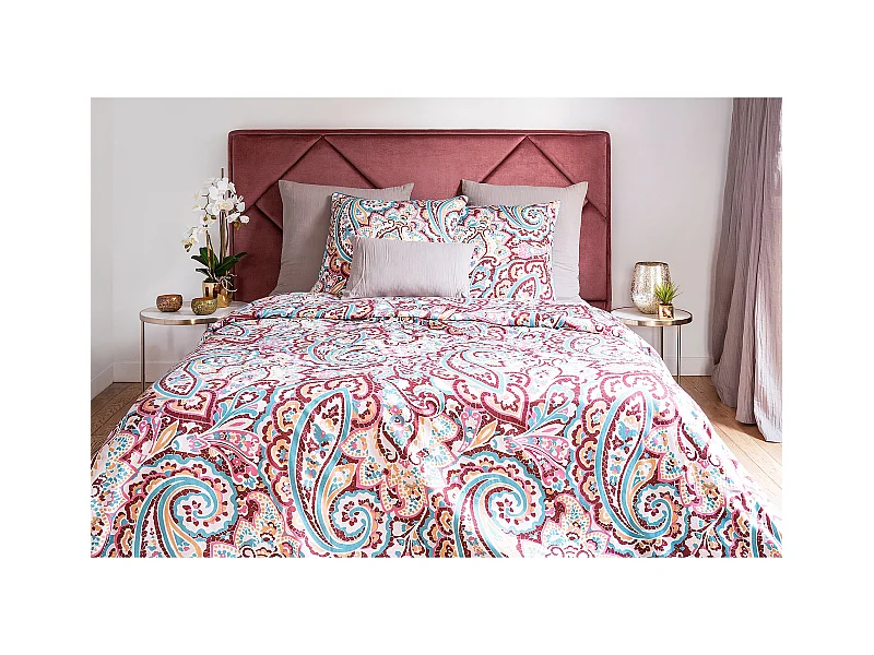 Ensemble housse de couette 260x240cm 2 taies d'oreiller 63x63cm