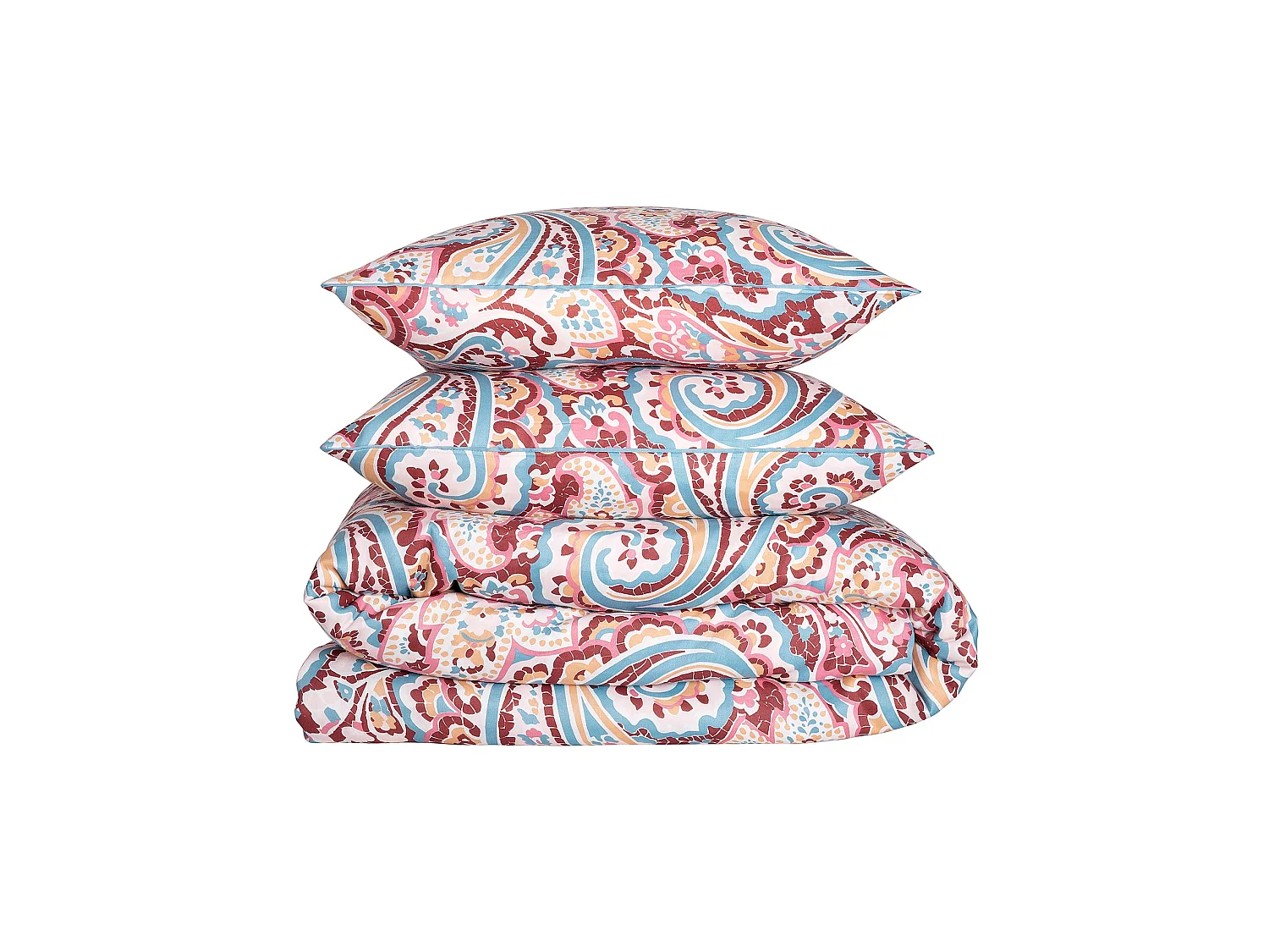 Ensemble housse de couette 260x240cm 2 taies d'oreiller 63x63cm