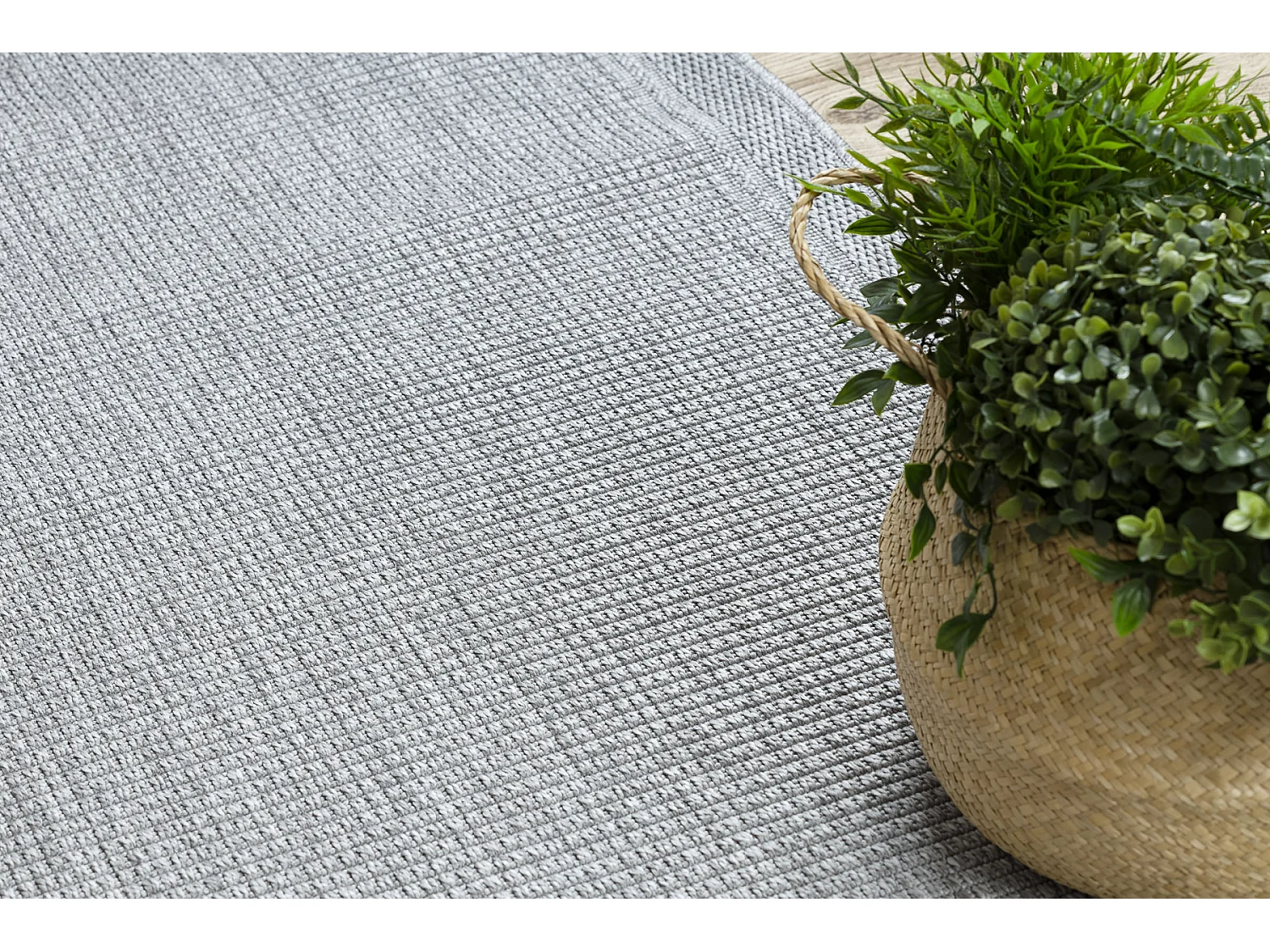 Sisal tapijt, loper TIMO 5979 buitenshuis kader grijskleuring 80x250 cm