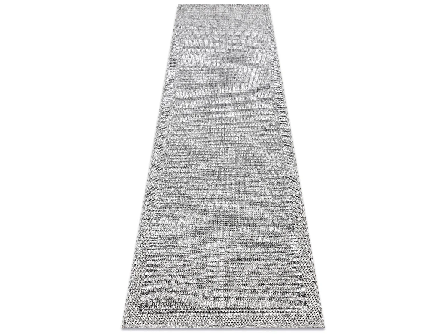 Sisal tapijt, loper TIMO 5979 buitenshuis kader grijskleuring 70x200 cm