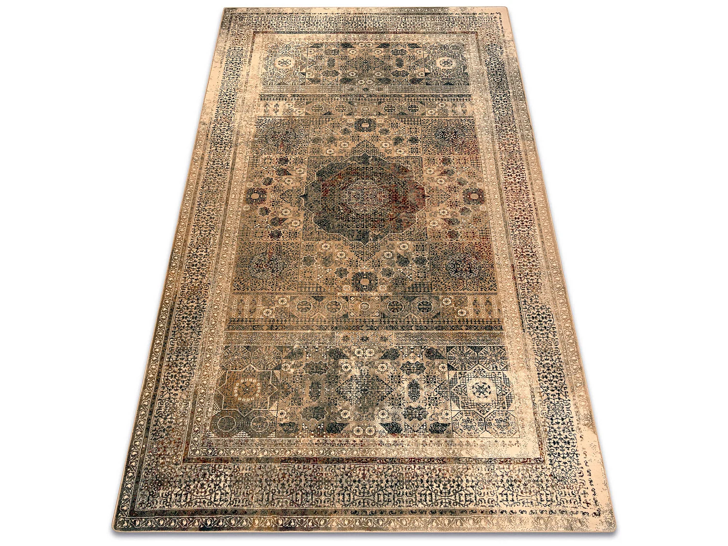 Tapis en laine SUPERIOR MAMLUK oriental vintage crème 235x350 cm