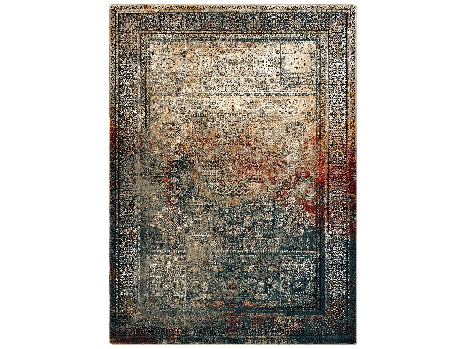 Tapijt SUPERIOR MAMLUK oosters vintage smaragd 235x350 cm