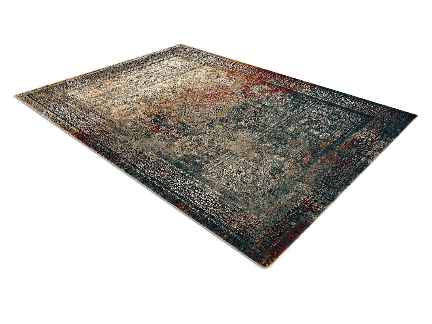 Tapijt SUPERIOR MAMLUK oosters vintage smaragd 235x350 cm