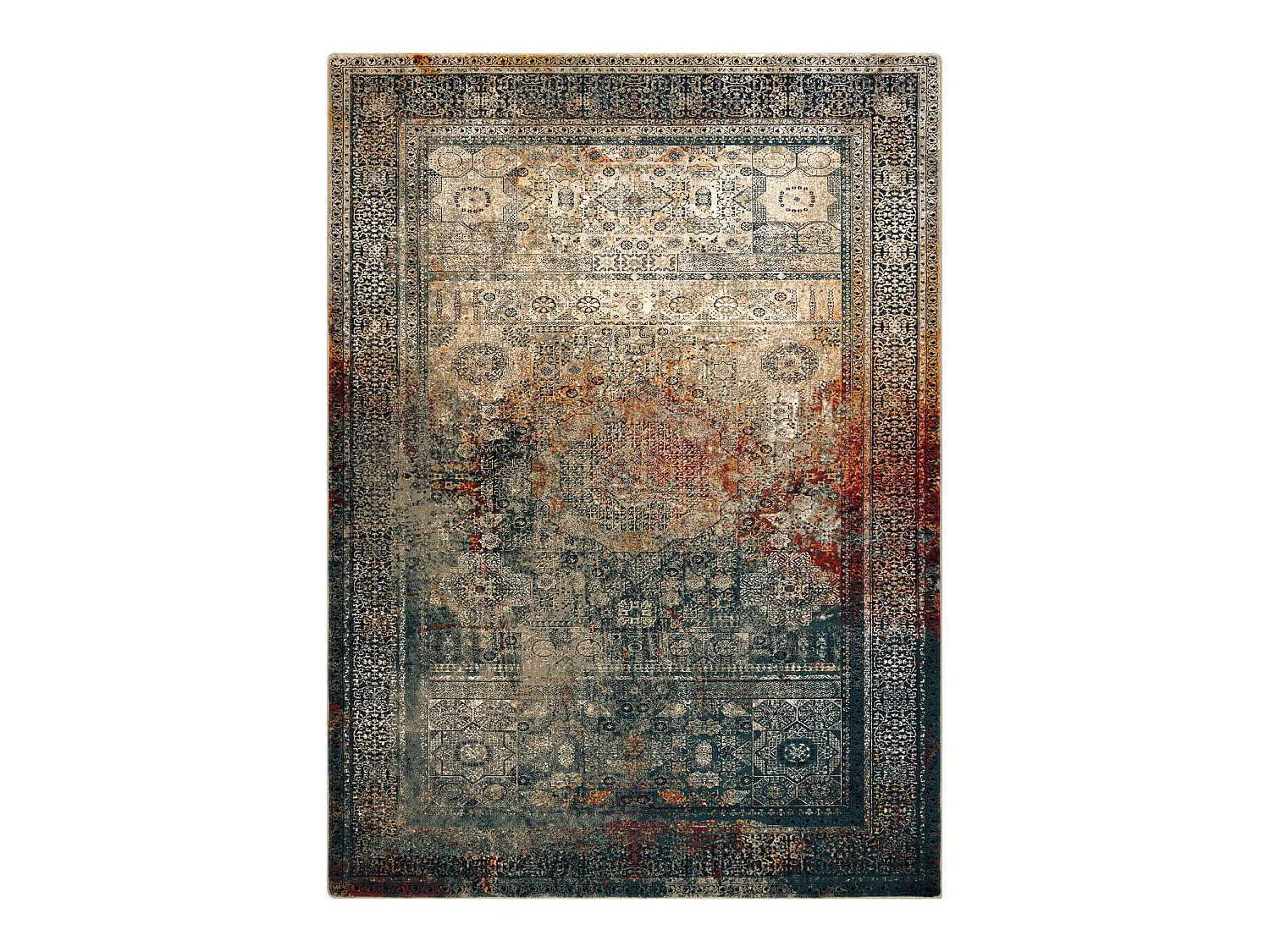 Tapis en laine SUPERIOR MAMLUK oriental vintage émeraude 235x350 cm