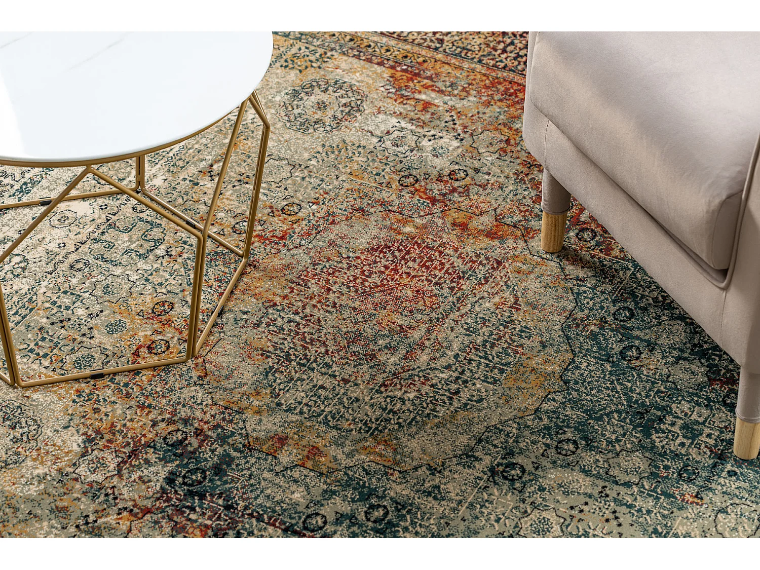 Tapis en laine SUPERIOR MAMLUK oriental vintage émeraude 200x300 cm