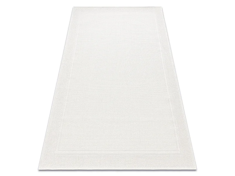 Alfombra MIMO 5979 sisal exterior marco color blanco 140x190 cm