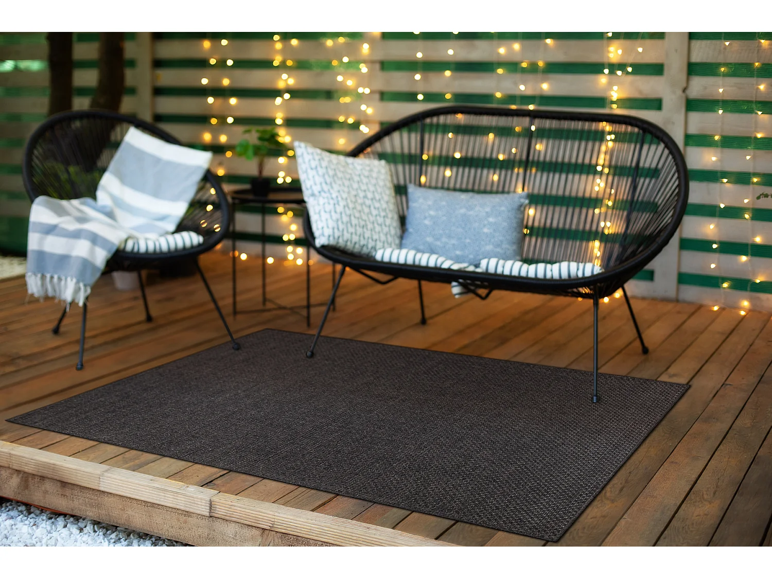 Dywan TIMO 0000 SZNURKOWY SIZAL outdoor czarny 120x170 cm