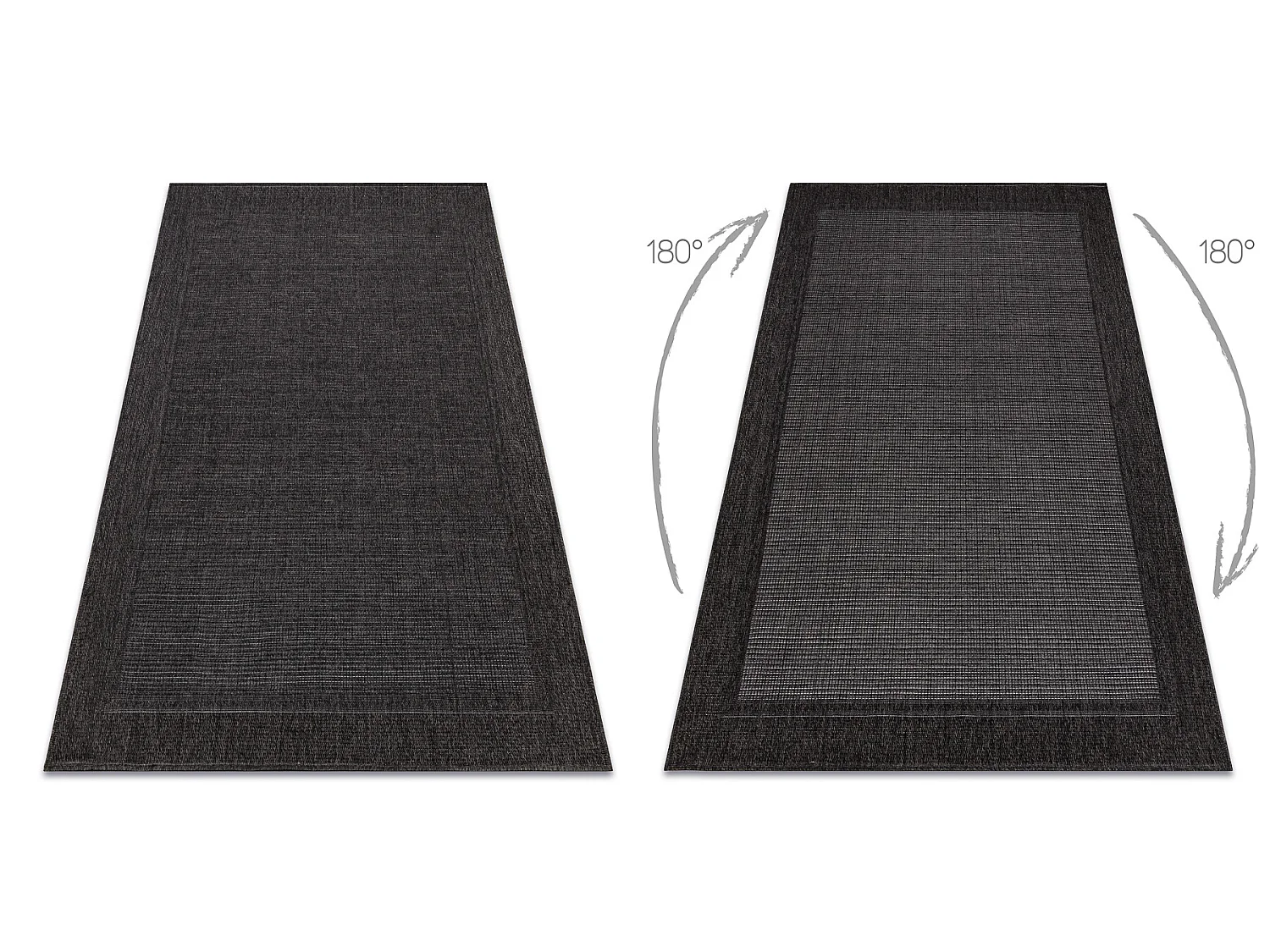 Sisal tapijt TIMO 5000 buitenshuis kader zwart 120x170 cm