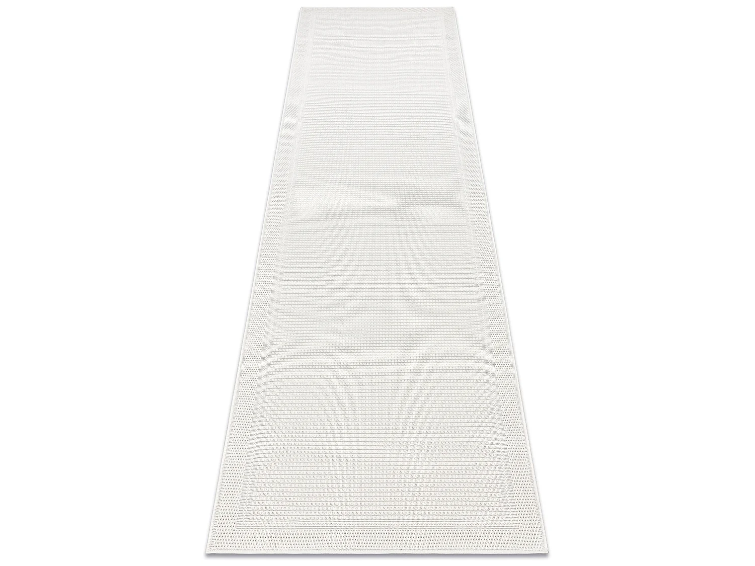 Teppich, Läufer TIMO 5979 SISAL draussen Rahmen weiß  80x250 cm