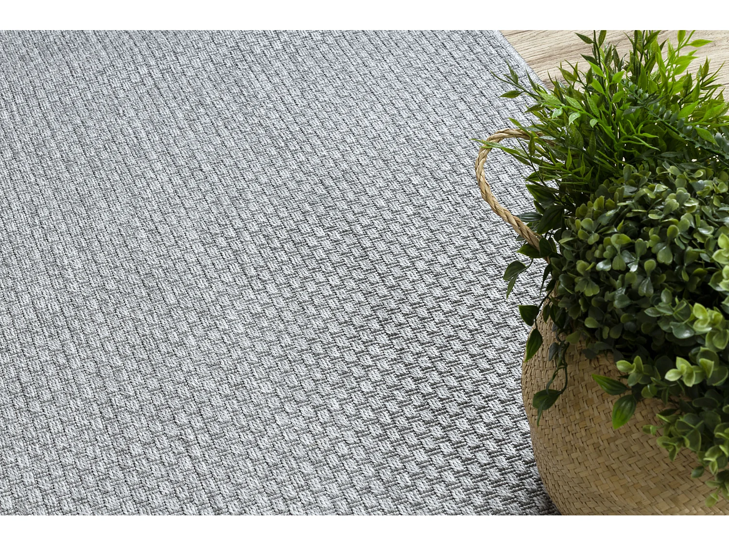 Sisal tapijt, loper TIMO 6272 buitenshuis grijskleuring 60x300 cm