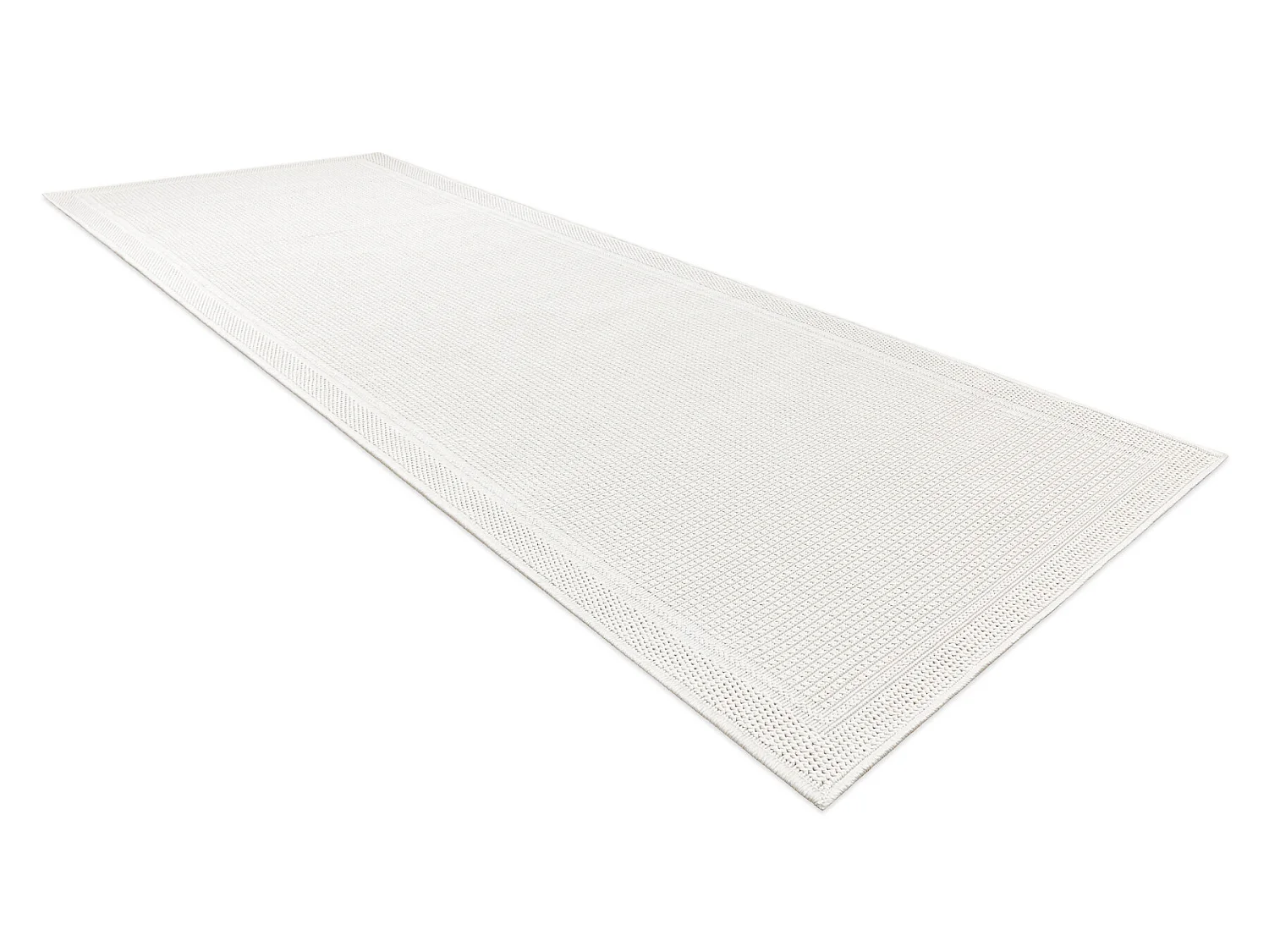 Teppich, Läufer TIMO 5979 SISAL draussen Rahmen weiß  60x250 cm