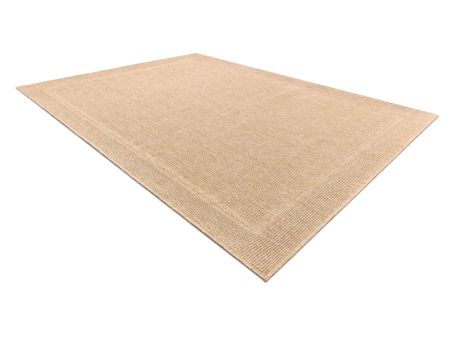 Tapis TIMO 5979 SIZAL Extérieur Cadre Beige Foncé 60x100 Cm