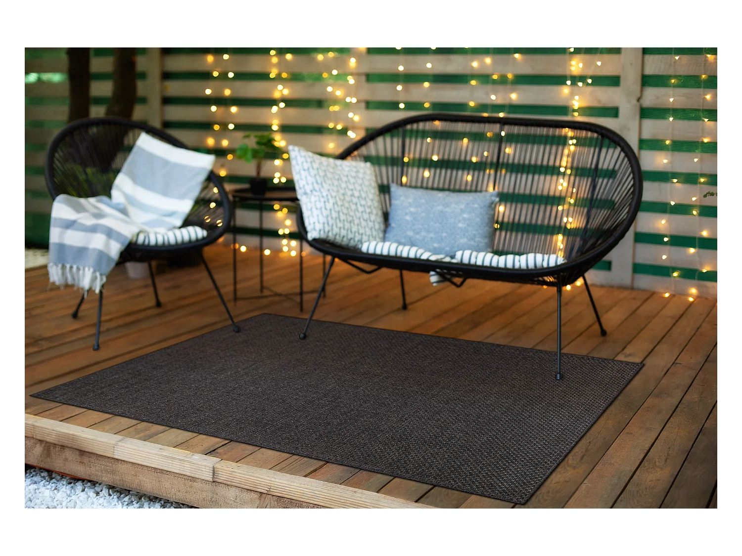 Sisal tapijt TIMO 0000 buitenshuis zwart 200x290 cm