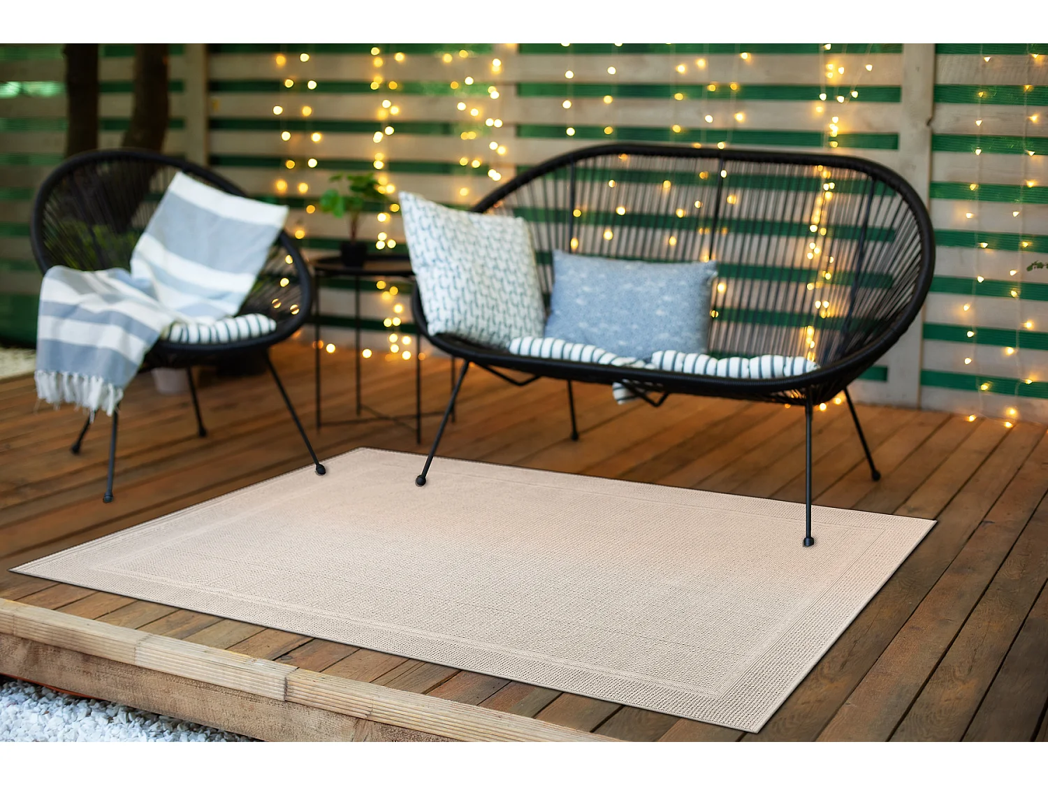 Tapis TIMO 5979 SIZAL extérieur cadre beige 240x330 cm